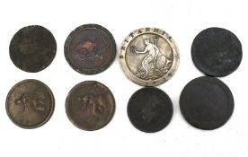 A collection of Georgian and later British pennies.