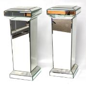 Two contemporary glass plinth/jardiniere stand.