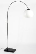 An Italian chromed arc floor lamp.