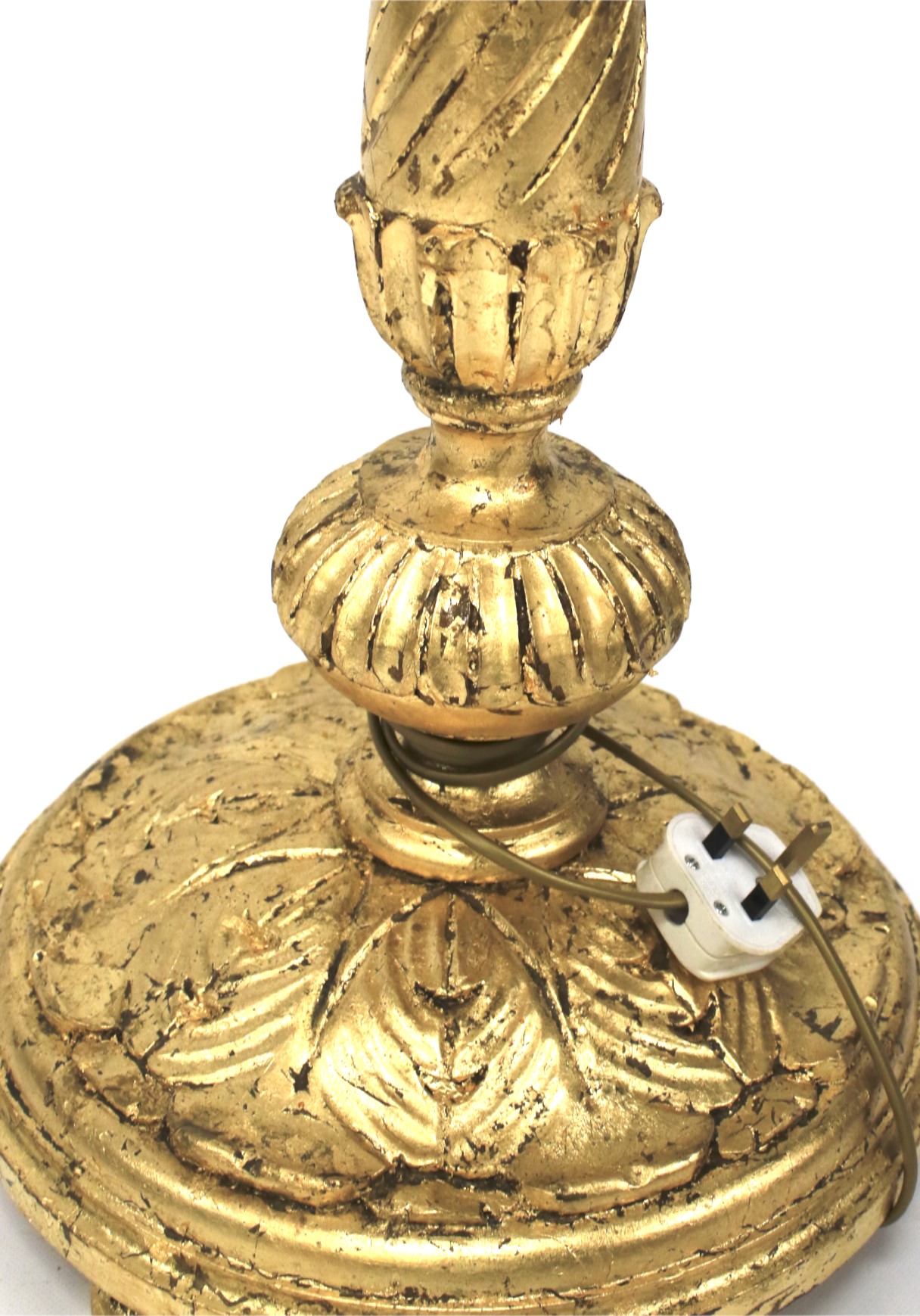 A 20th century gilt wooden standard lamp. - Image 2 of 2