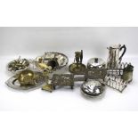 An assortment of silver plate and metalware.