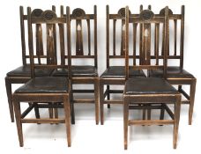 A set of six 20th century oak dining chairs.