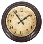 A mid-century Smith's eight-day Bakelite cased circular wall clock.