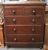 A Victorian mahogany chest of drawers.