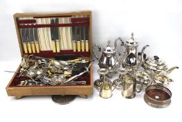 An assortment of silver plate.