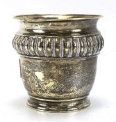 A George V silver pot with flared rim. Hallmarked London 1913, 93g.