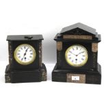 Two 20th century slate mantel clocks.