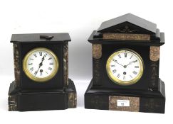 Two 20th century slate mantel clocks.