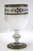 A 19th century French or Bohemian opaline goblet.