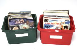 A large collection of vintage vinyl records.