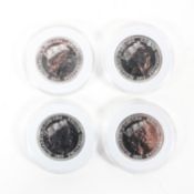 Four silver proof Elizabeth II Gibraltar Sovereign coins. Dated 2019, .999 grade silver, each 7.