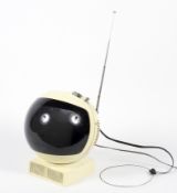 A JVC Videosphere Space Helmet TV, circa 1970s.