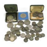 A collection of assorted coinage.