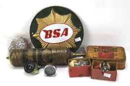 An assortment of car and mechanical related collectables.