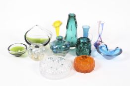 An assortment of coloured Art Glass.