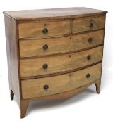 A Victorian mahogany bow front chest drawers.