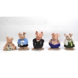 Five Natwest Wade collectors pigs.