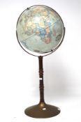 A floor-standing globe by Replogle Globes Inc.