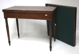 A 20th century mahogany games table and a card table.