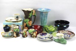 An assortment of glass and ceramics.