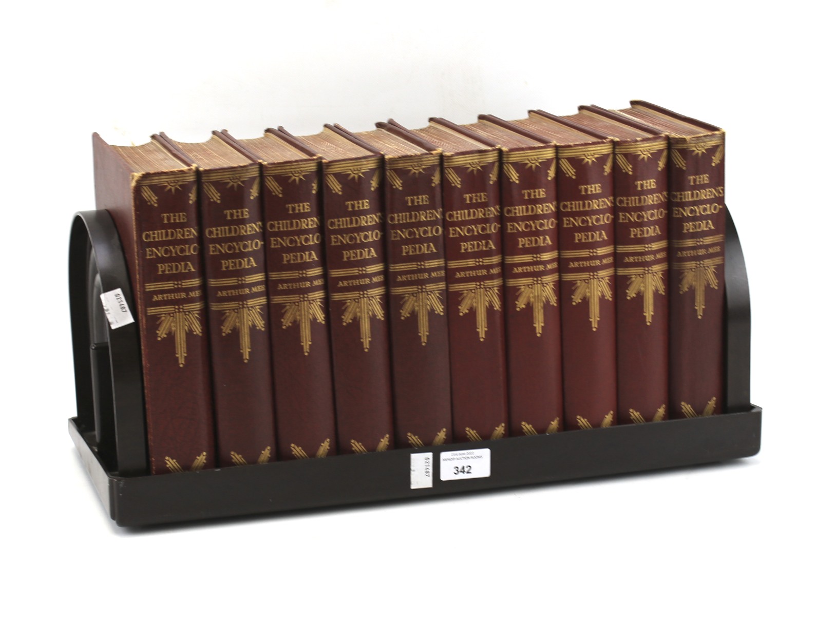 Ten volumes of the childrens encyclopedia.