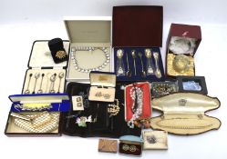 An assortment of vintage costume jewellery.