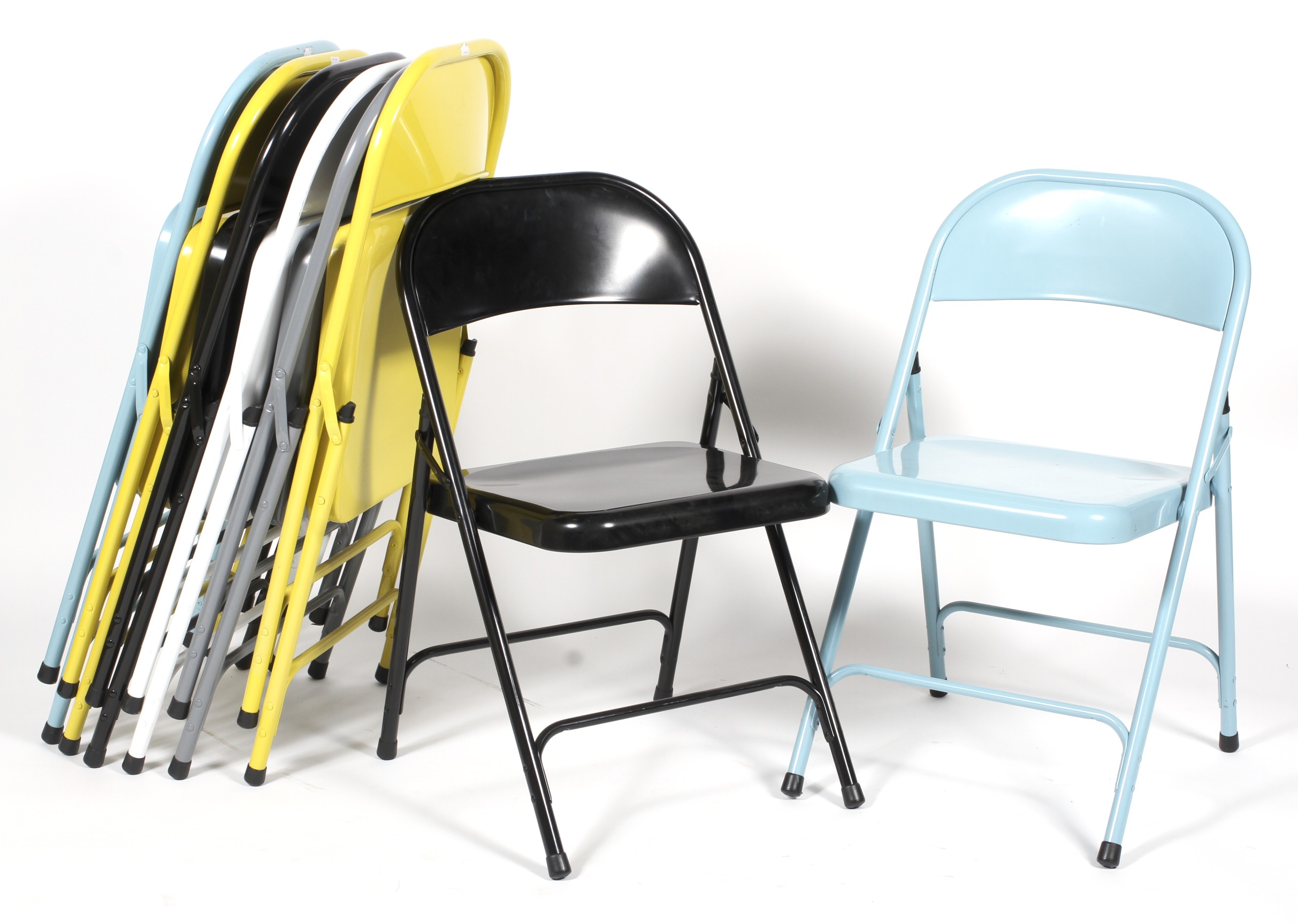 Eight Habitat Macadam folding metal chairs. - Image 2 of 3