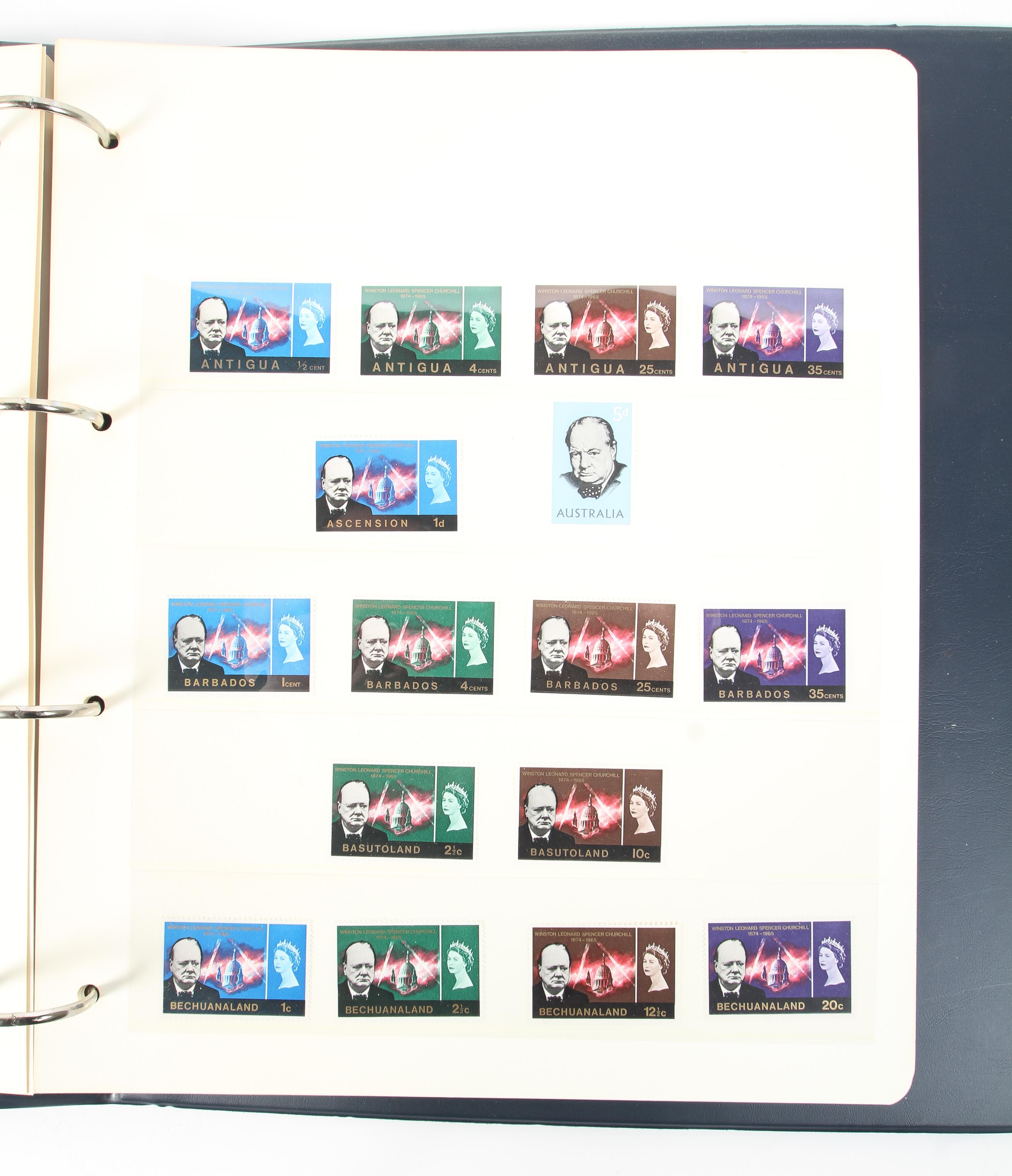 A folder containing The 1965 Churchill Stamp Collection - Image 2 of 3