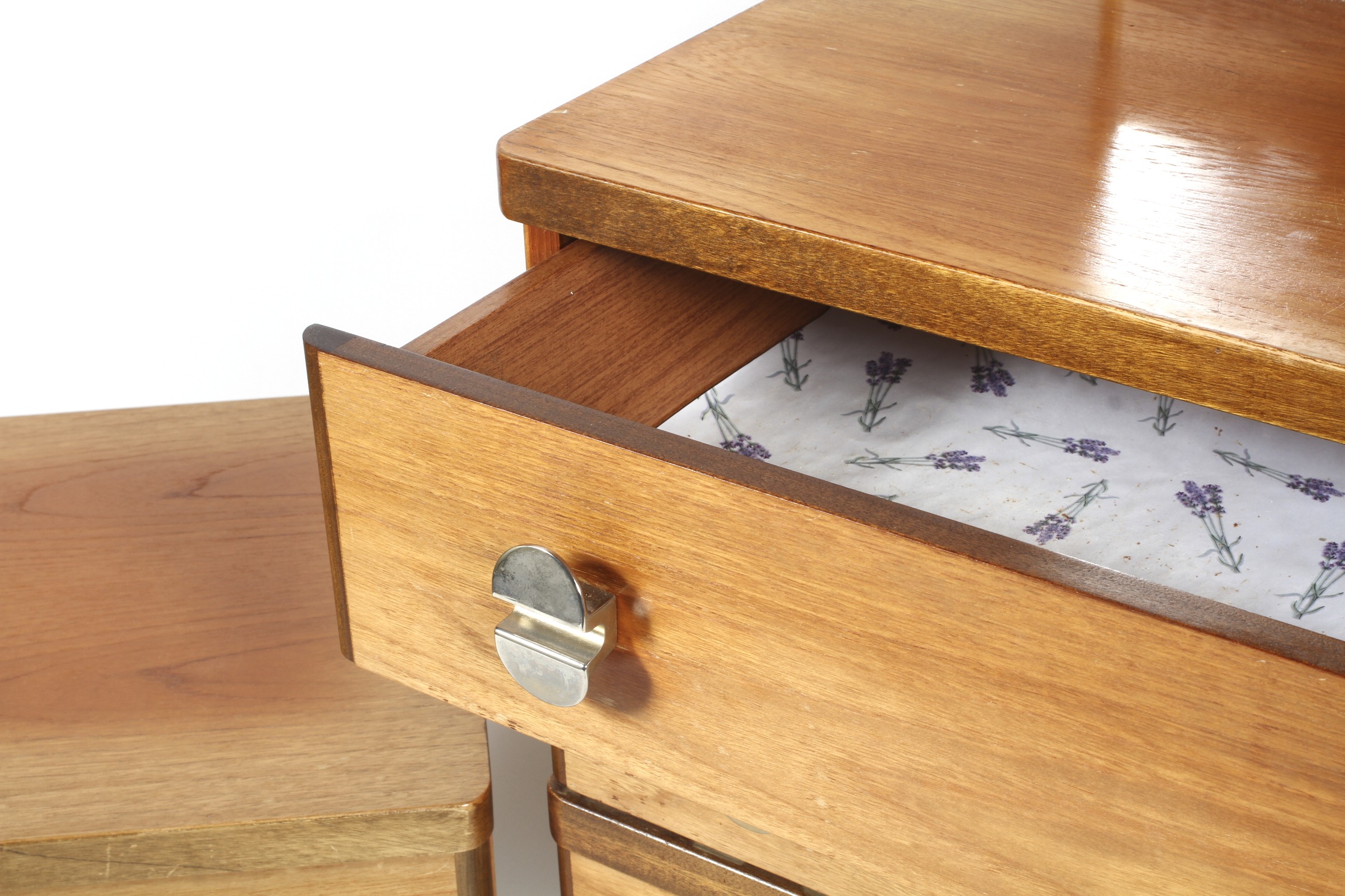 A mid-century Stag teak dressing table and a bedside table. - Image 2 of 3