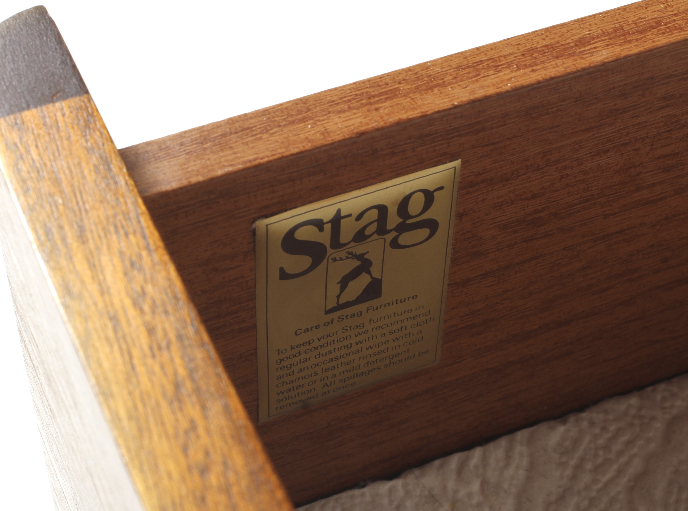 A mid-century Stag teak dressing table and a bedside table. - Image 3 of 3