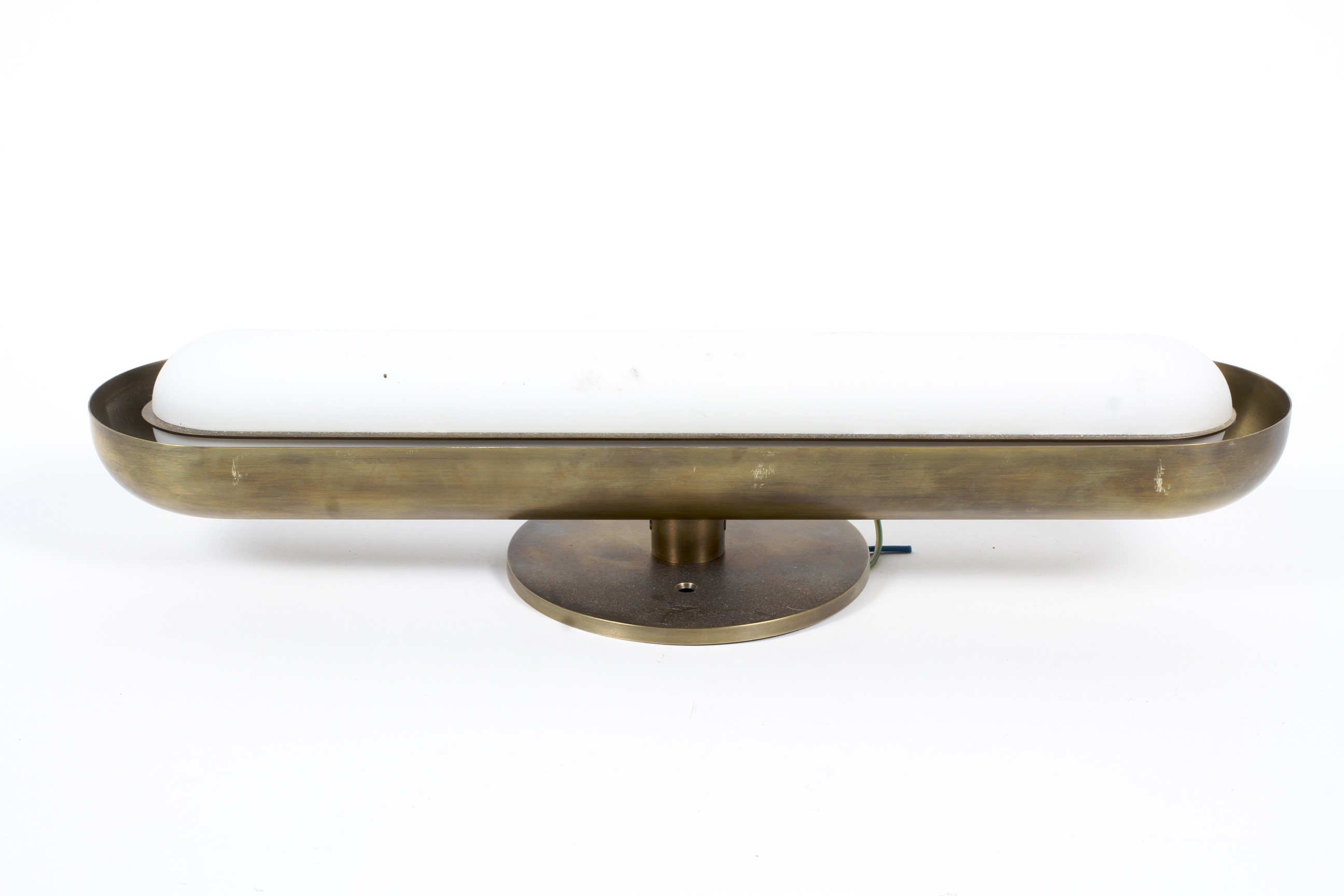 Three Apparatus (New York) brushed brass wall lights. - Image 2 of 2