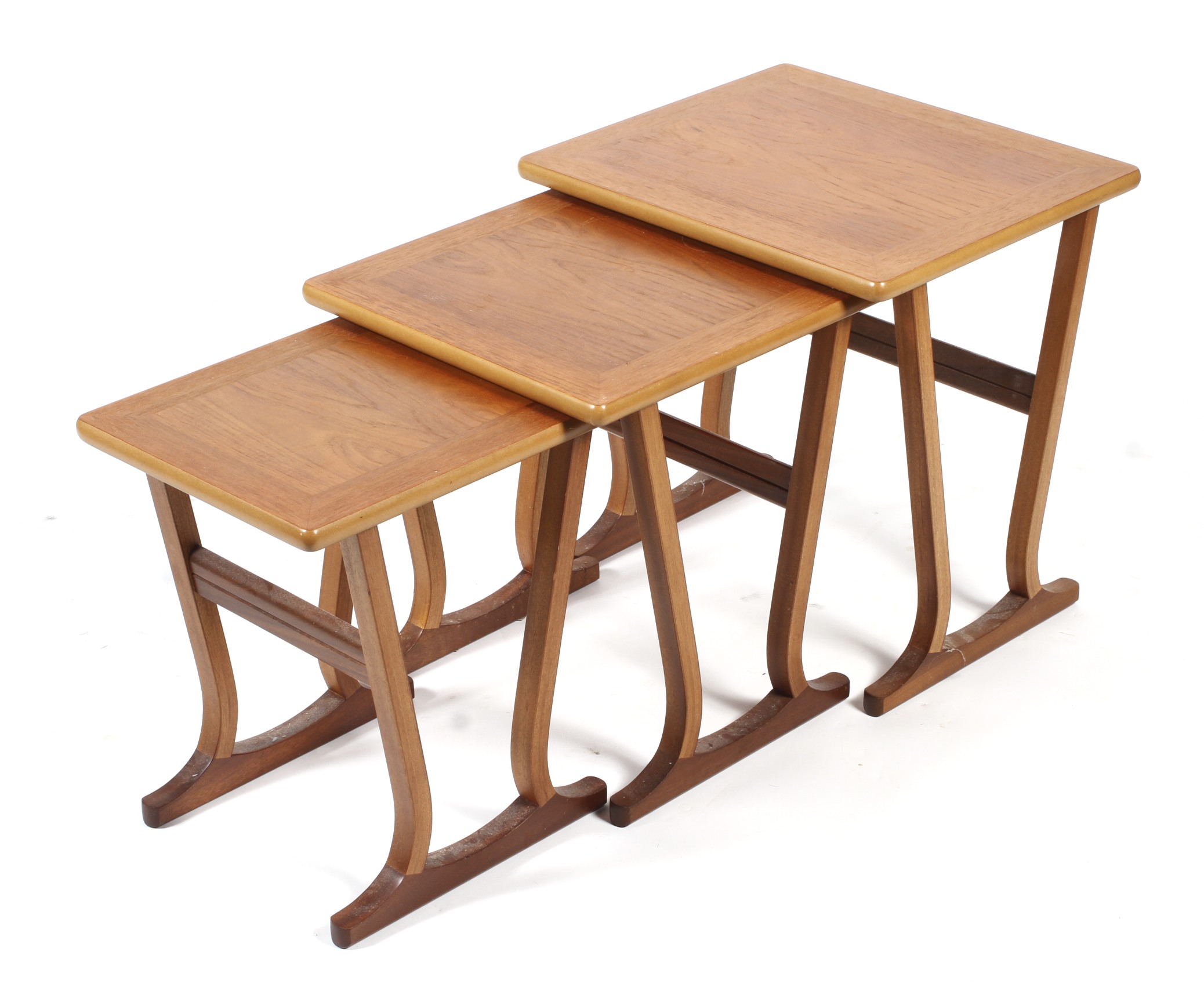 A mid-century nest of three Nathan teak occasional tables. - Image 2 of 2