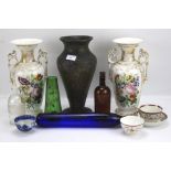 An assortment of ceramics and glassware.