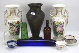 An assortment of ceramics and glassware.