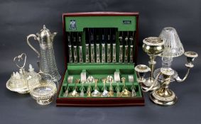 An assortment of silver plate.