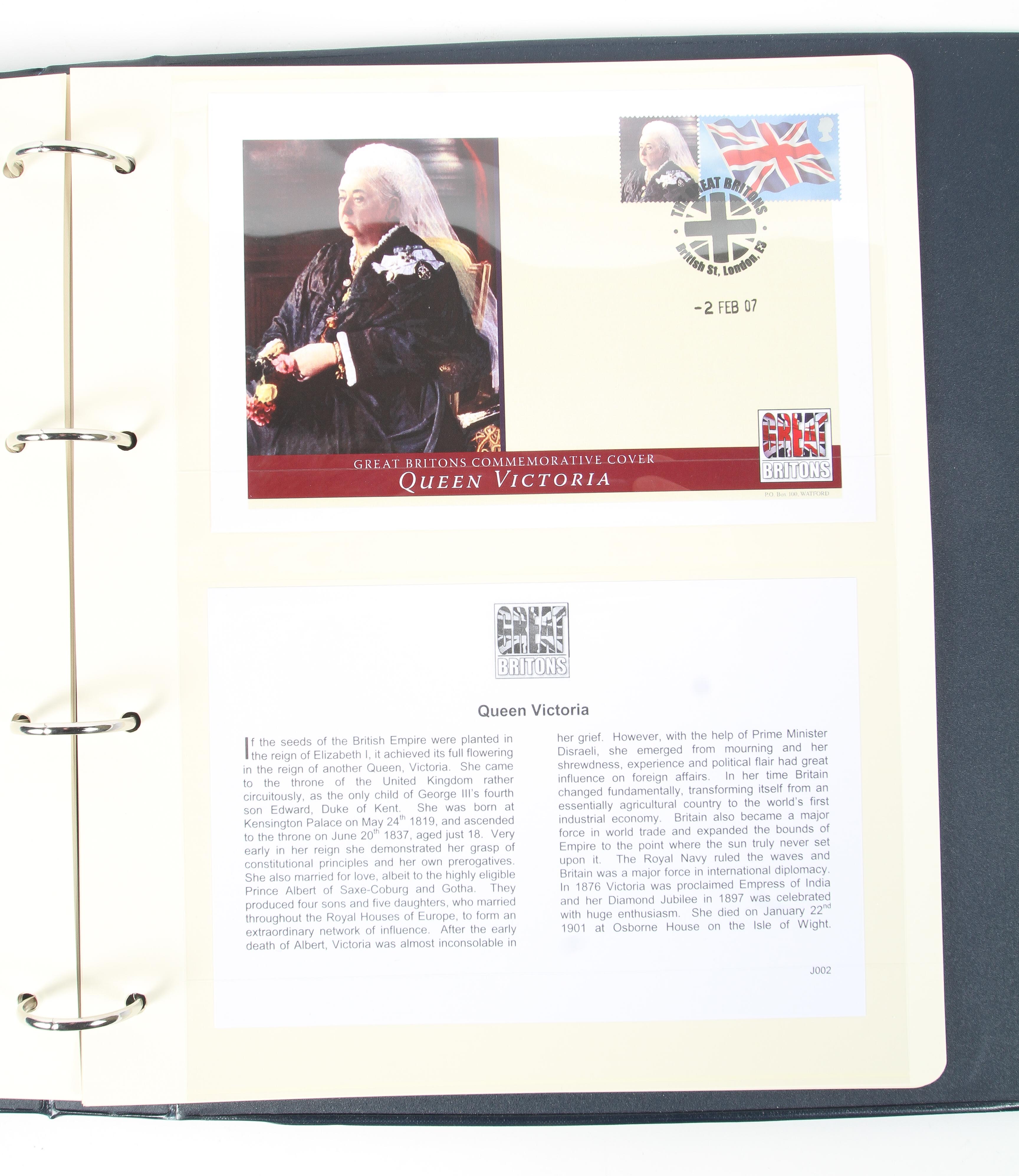A folder of The Great Britons Commemorative Stamp and Cover Collection - Image 2 of 4