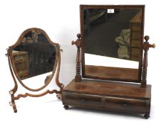 Two late 19th century mahogany dressing table swing mirrors.