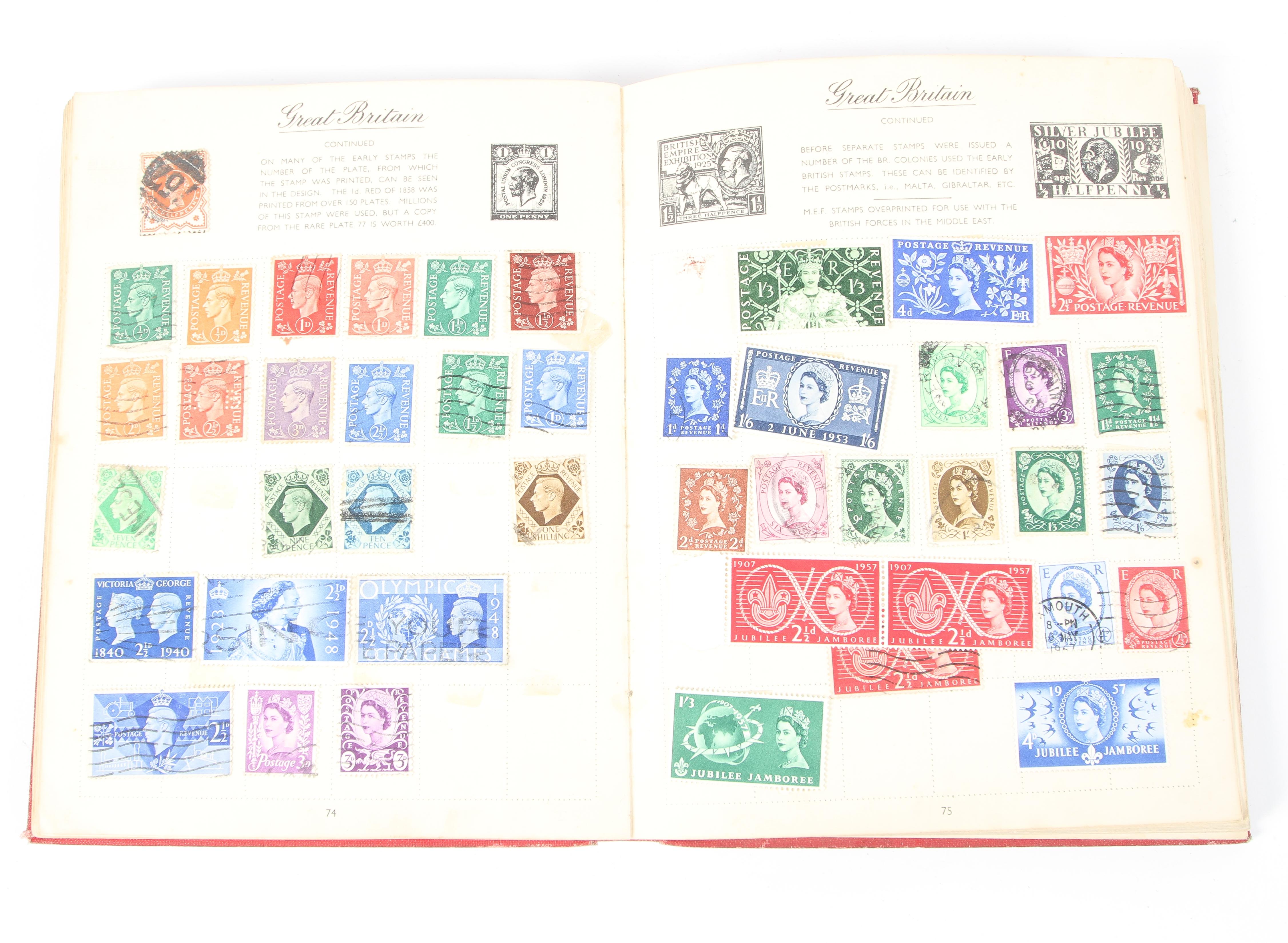 A Royal Mail stamp album containing UK and World stamps.