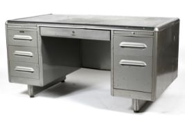 A mid-20th century industrial style Art Metal Company (London) desk.