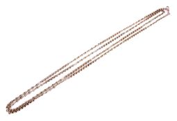 A Victorian gold fancy link 'guard' chain on a later rose gold clasp.