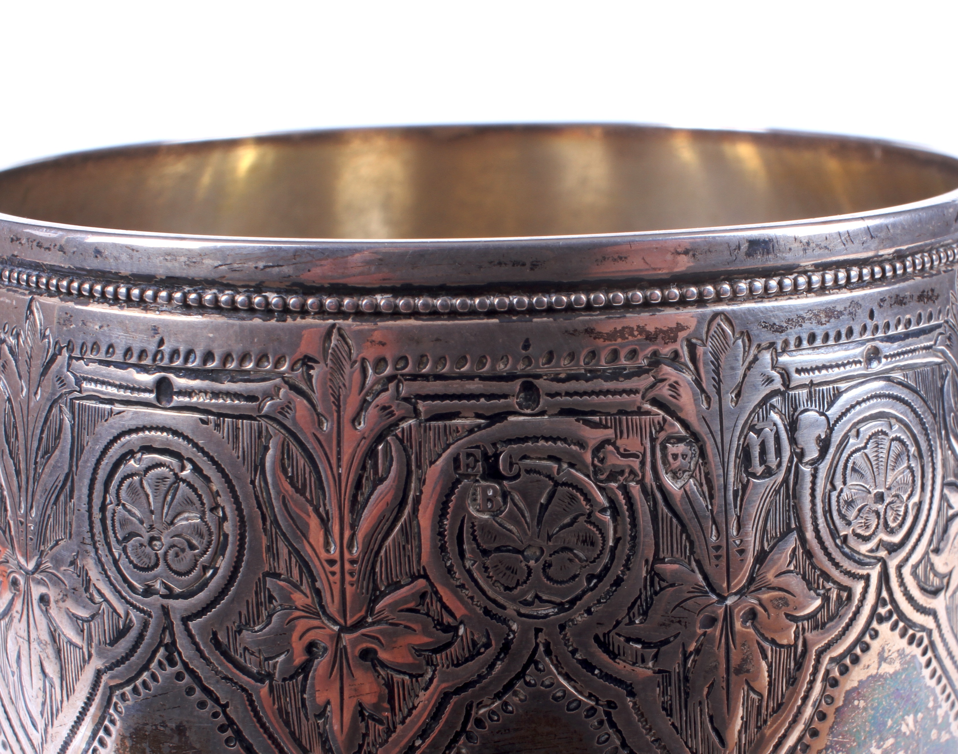 A Victorian silver engraved goblet. - Image 2 of 2