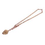 An early 20th century 9ct rose gold fancy link Albert or watch chain.