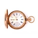 A ladies 14ct gold cased full hunter pocket watch.