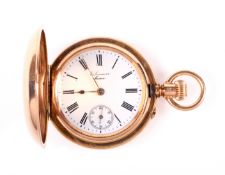 A ladies 14ct gold cased full hunter pocket watch.