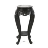 A late 19th century ebonised chinoiserie jardiniere stand.
