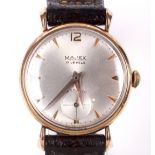 A gents 9ct gold cased Majex wristwatch.
