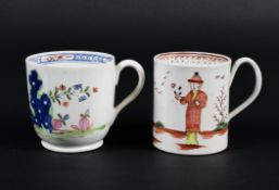A Liverpool (Penningtons) chinoiserie coffee can and an English porcelain famille rose pattern