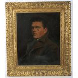 Early 20th Century School, portrait of a gentleman in brown coat, oil on canvas.