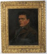 Early 20th Century School, portrait of a gentleman in brown coat, oil on canvas.