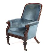 A Victorian upholstered library chair.